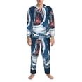 thumbnail image 3 of Lsque Shark Pattern Long Sleeve Pajama Set for Men - Soft 2-Piece Sleepwear and Loungewear Set with Pockets, Comfy Nightwear-X-Large, 3 of 7