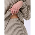 thumbnail image 5 of DARING DIVA Ribbed Knit Pajama 2 Piece Long Sleeve Top Pants Sleepwear XL Camel, 5 of 6