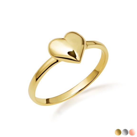 10k Yellow Heart Love Ring (Size 4)