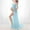 Sky Blue, variant on kakina CMSX Women's off Shoulder Maternity Dress,Slim Cross Front Ruffled V-Neck Short Sleeves Side Slit Gowns for Photoshoot Sexy Maternity Nursing Long Dress