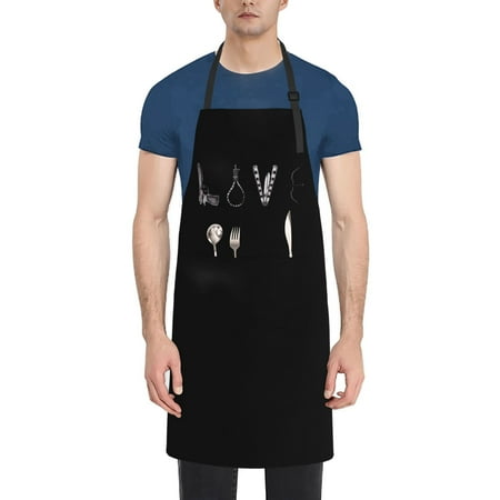 

Love Apron Waterproof Aprons For Women with Pockets Unisex Adjustable Aprons For Cooking Kitchen