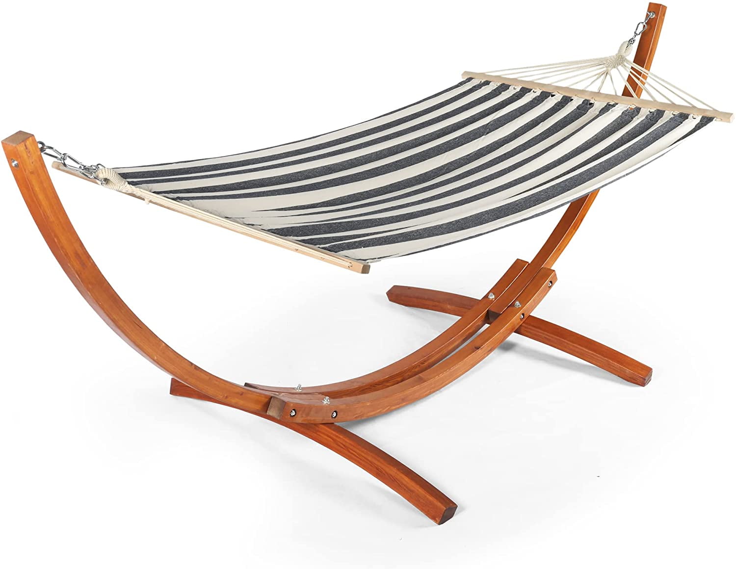 Blue Max Weight: 250 Pounds 24 Inch Wide Seat Solid Wood Bars Sunnydaze Deluxe Hanging Hammock Air Chair with Pillow and Drink Holder 