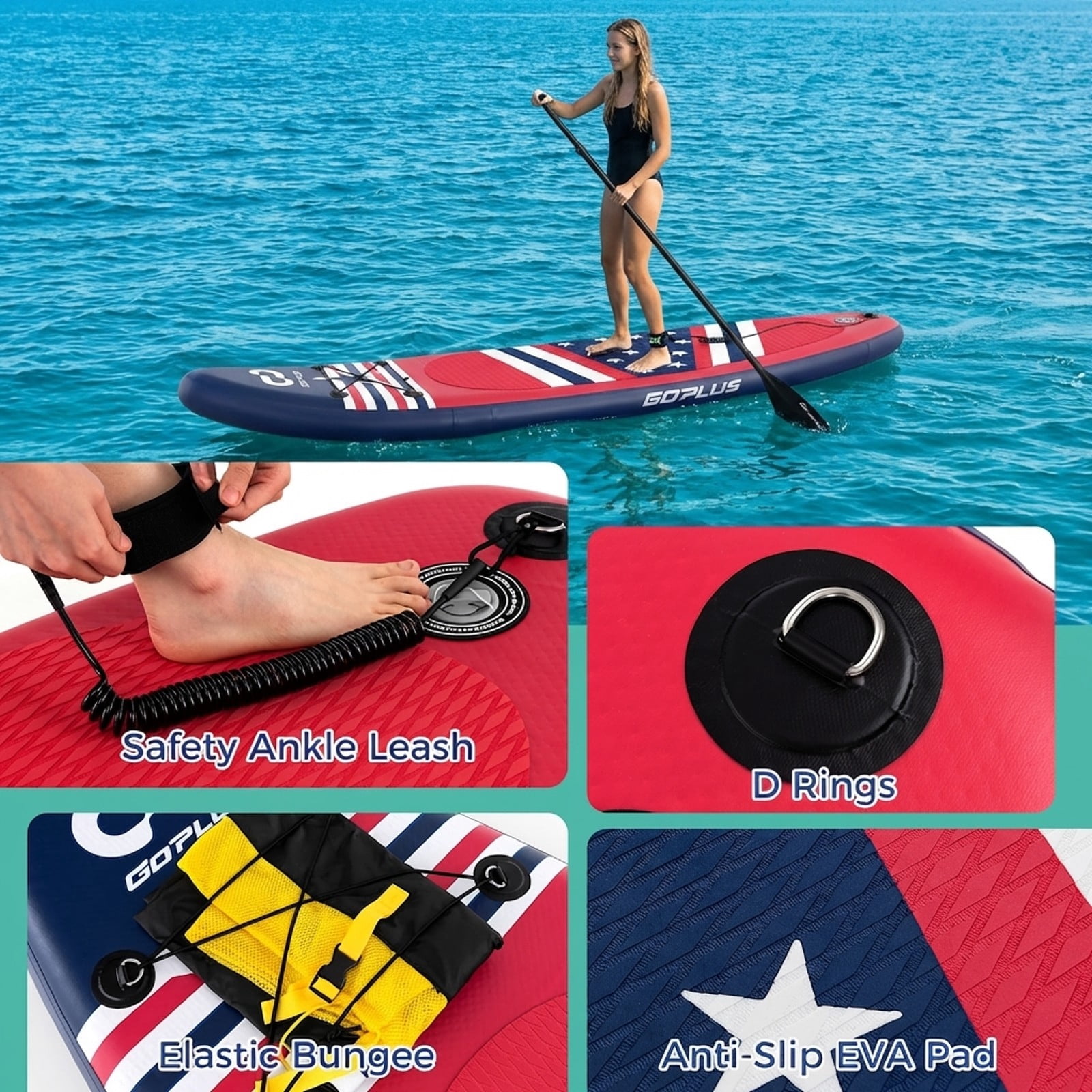 Airfind Inflatable Paddle Board with Fin and Backpack-B