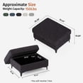 thumbnail image 4 of Modular Storage Ottoman for Sectional Sofa Chenille Upholstered Footrest Stool for Living Room Gray, 4 of 9