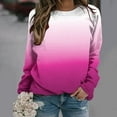 thumbnail image 1 of 2023 Chandail en Molleton de Mode pour Femmes 50 % de Rabais Liquidation Femmes Manches Longues Décontracté Dégradé Jour Imprimé Col Rond Chandail en Molleton Col Rond chandail Tunique Hauts, 1 of 5