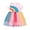 Pink, variant on Pink Dress for Girls Rainbow Print Short Sleeve Kids Tulle Size 2-7T Girls Princess Dress
