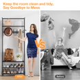 thumbnail image 5 of Hall Tree with Bench – 4-in-1 Rustic Entryway Organizer – 5 Hooks, Shoe Rack & Coat Rack – 200 lb Seat – Space-Saving – MDF & Steel – 70"H, 5 of 5