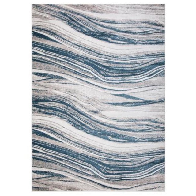 Concard Global Trading 69446 7 x 9 ft. Marble Stripes Area Rug, Blue