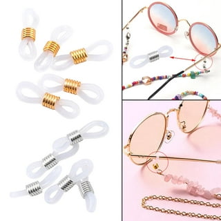 BIAHOTUR Eyeglass Chain Ends, Eyeglass Chain Connector, 200 Pieces  Adjustable Spring Rubber Ends Connectors, 100 Lobster Clasp for Glasses  Strap