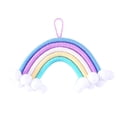 thumbnail image 2 of Tapiz de macramé arcoíris tejido con cordón de algodón para colgar en la pared, decoración artística para habitación infantil F, 2 of 9