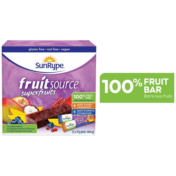 Boîte de barres Fruitsource SunRype aux fruits à 100 %