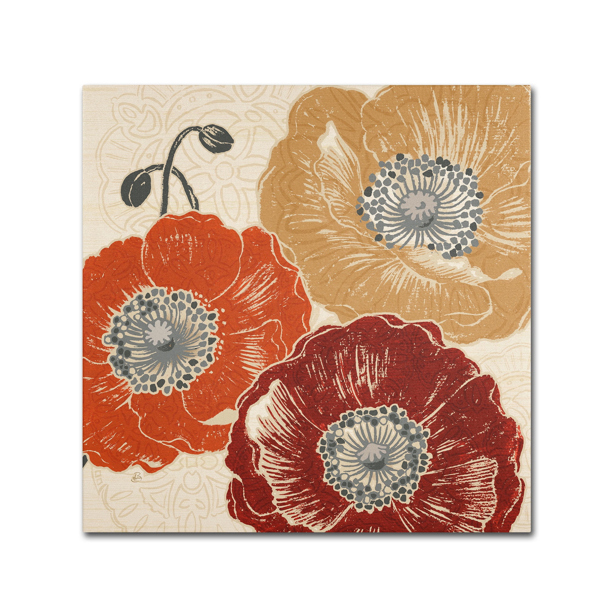 Trademark Fine Art "A Poppy's Touch III" Canvas Art by Daphne Brissonnet
