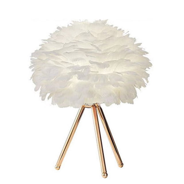 Lámpara lámpara de mesa de plumas con botón de empuje luz de escritorio decoro de uro decelo decelo luz nocturna luz