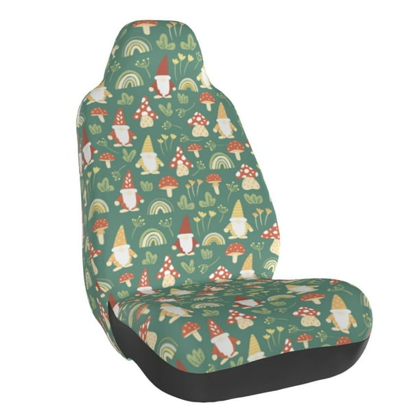 Fotbe Mushrooms Gnome Funda para Asiento de Auto con Estampado – Impermeable y Antisudor – Ajuste Universal, Lavable a Máquina, Antideslizante (1 Pieza)