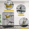 thumbnail image 2 of BestPet 48-Inch 4-Tier Cat Cage Kennel – Large Cat Crate Playpen, Hammock, 3 Beds, 2 Front Doors, Ramps & Perch Shelves for Indoor Cats, Black, 2 of 7