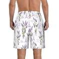 thumbnail image 3 of Naloa Lavender Flowers Men's Beach Shorts, Surfing shorts, Swim trunks, Quick Dry Swim Trunks for Surfing Beach Fun - Large, 3 of 9