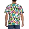 thumbnail image 3 of Vsdgher Watercolor Flowers Print Men's Dry Fit Mesh Athletic Shirts Moisture Wicking Tennis T-Shirt Tops, 3 of 9