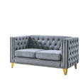 thumbnail image 6 of Chesterfield 2 Seater Upholstered Velvet Sofa, Button Tufted Couch Loveseat with Nailhead Trim Arms Removable Cushions Gold Metal Legs for Living Room Office, 6 of 7