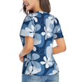 thumbnail image 3 of Honeii Flower Print Women's Classic V-Neck T-Shirt,Womens Fashion Tops,Stylish Everyday Top for Women, Casual Summer Spring Outfits Clothes-Small, 3 of 5