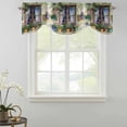 thumbnail image 2 of Tie Up Valances for Windows, Spring Flowers Adjustable Valance Curtains Window Treatment for Living Room, Botanical Windows Floral Pots Bicycle Rod Pocket Kitchen Curtains & Drapes 42x18 Inch, 2 of 9