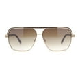 thumbnail image 2 of Mens Sophisticated Rectangular Flat Top Euro Style Metal Rim Sunglasses Gold Brown - Brown, 2 of 4
