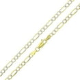 thumbnail image 3 of Decadence 14K Two Tone Solid Gold 2mm-12mm Figaro White Pave | Italian Gold Chains | Gold Figaro Bracelets for Men and Women, 3 of 5
