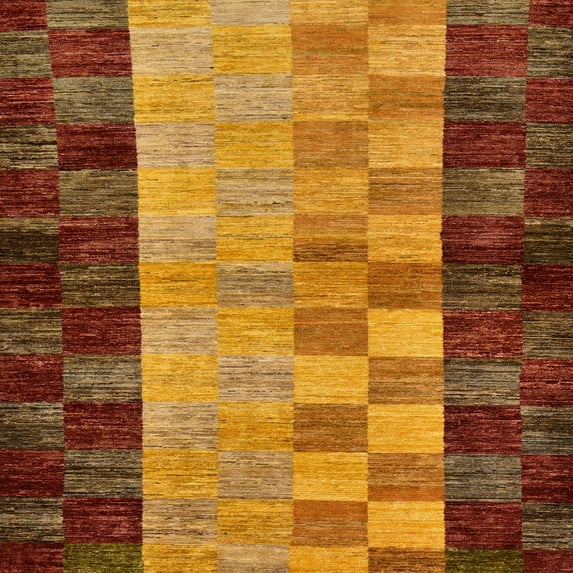 Ahgly Company Indoor Square Abstract Red Abstract Area Rugs, 4' Square