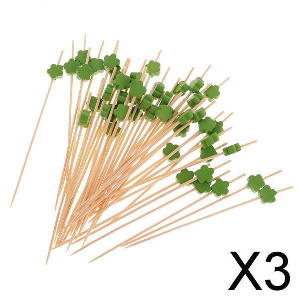 Paquete de 3-5 100x palillos de cóctel para bebidas de agitador de comida palillos para magdalenas verde 3 piezas
