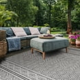 thumbnail image 3 of SAFAVIEH Courtyard Eric Geometric Indoor/Outdoor Area Rug, Black/Grey, 4' x 4' Square, 3 of 6