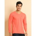 thumbnail image 3 of BERRYBLUES Solid Men V Neck Pink T-Shirt, 3 of 5