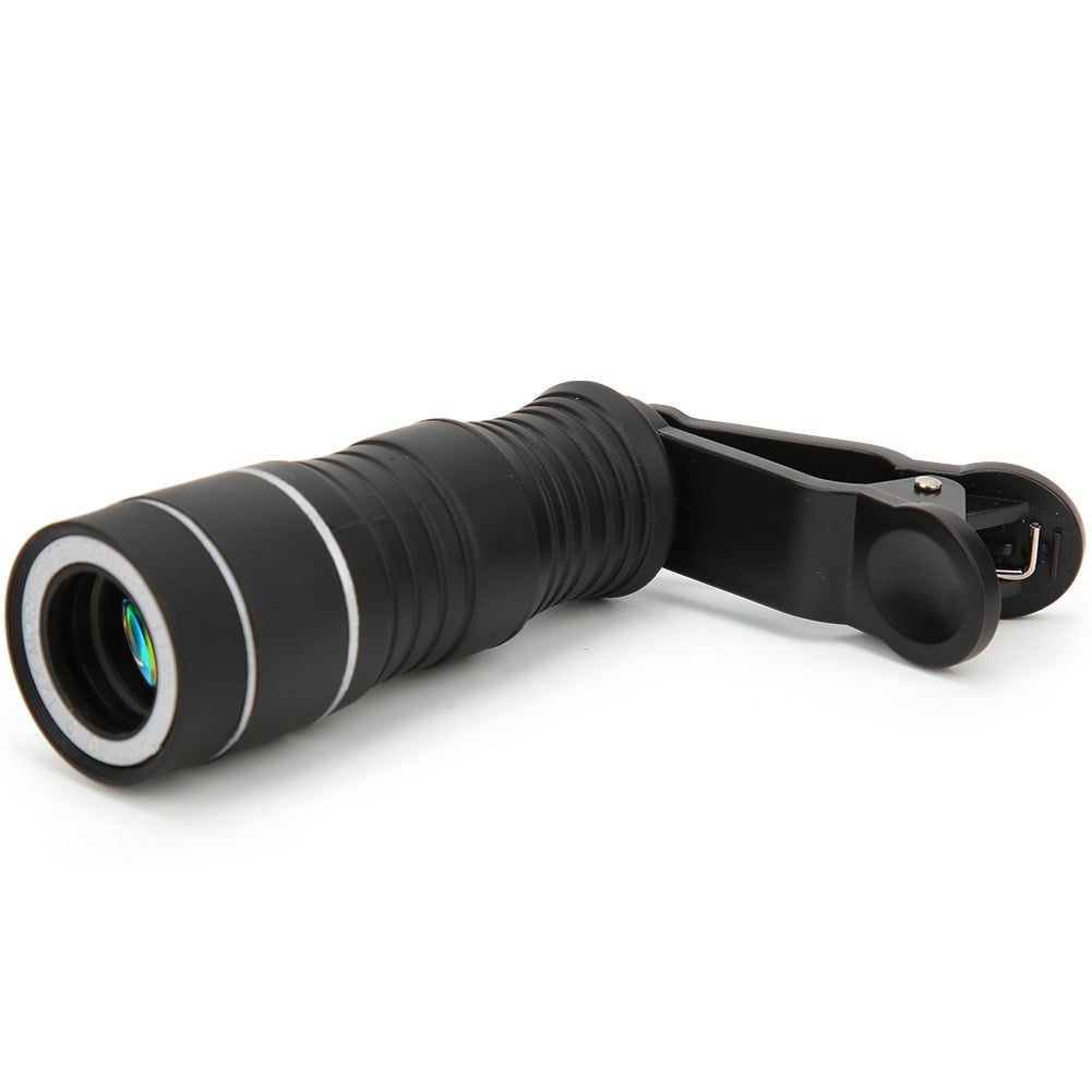Telescope Clip, Clear Imaging 12X Magnifying Clip On Camera Lens