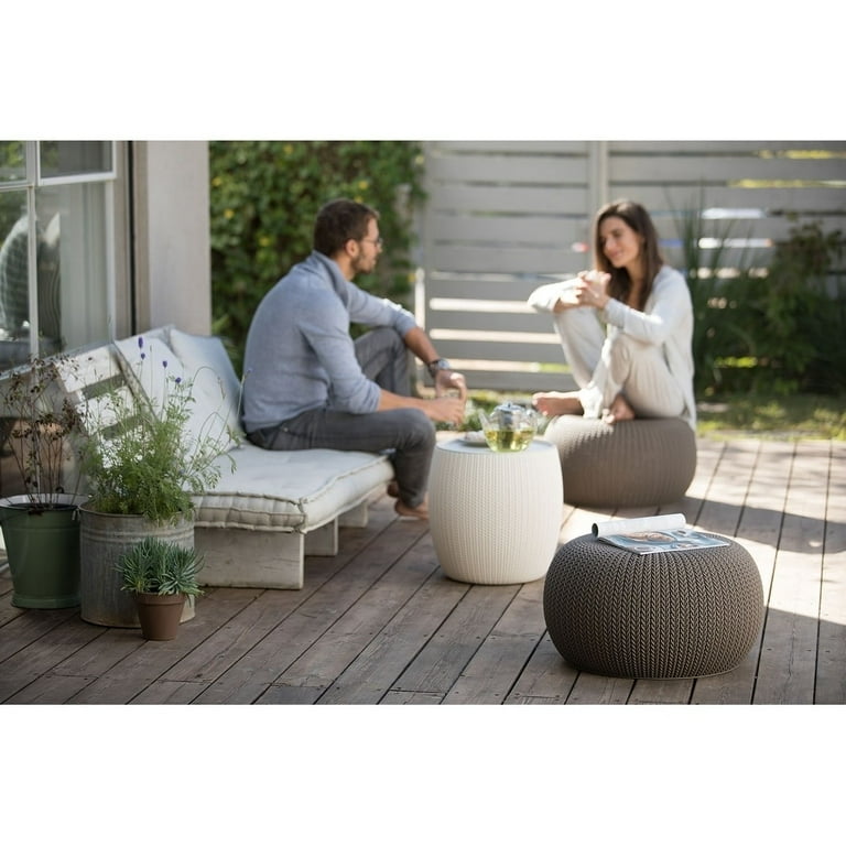 Keter 3-Piece Resin Cozy Urban Knit Indoor Outdoor Set- Beige