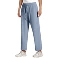 thumbnail image 6 of Tanghaowl Women's Pants, Casual Women's and Men's Solid Color Loose Sweatpants for Everyday Outings Home Attire | Relaxed Wide Leg Straight Style Comfort Wear Blue M, 6 of 7