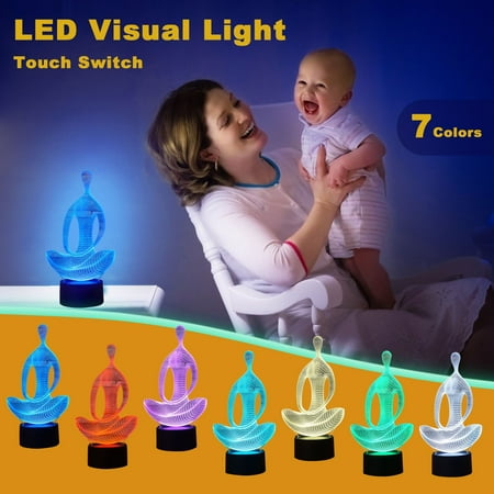 

3D Usb Acrylic Night Light Led Table Desk Bedroom Decor Gift Warm White Lamp Led Light White