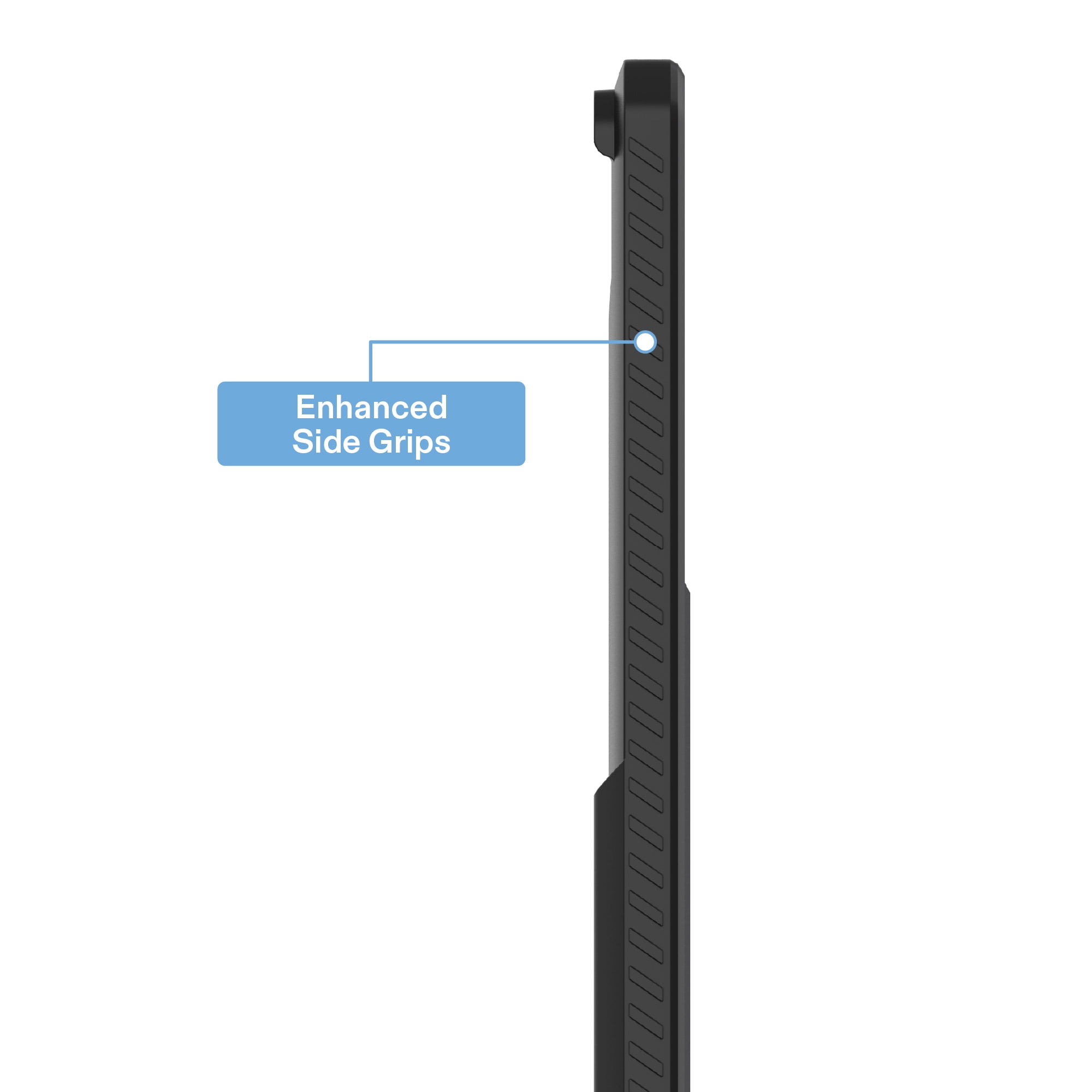 onn Slim Rugged Tablet Case with Kickstand for onn 8.1" Tablet (2026 Model) - Black/Clear