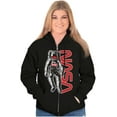 thumbnail image 4 of Retro Astronaut NASA Worm Logo Unisex Plus Size Zip Hoodie Brisco Brands 3X, 4 of 5