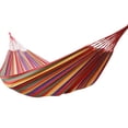 thumbnail image 7 of Hyasfey Outdoor Canvas Hammock with Carry Bag Strap Portable Heavy Duty Single Double Person Camping Garden Patio Balcony Porch Backyard Colorful Stripe Hammock, 7 of 7