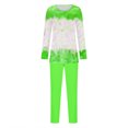 thumbnail image 5 of Puntoco Conjunto De top De Cuello Redondo Y Pantalones Largos De Manga Larga Con Estampado Informal Para Mujer Verde Xxxxxl, 5 of 5