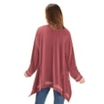 thumbnail image 4 of FLORIANA Womens Embroidered Kimono Cardigan Velvet Blazer Open Front - Blush, 2X, 4 of 8