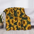 thumbnail image 4 of Throw Blanket for Couch, Yellow blooming sunflowers Super Soft Fuzzy Comfy Warm Throw Blanket, Cuteness Lightweight Cozy Plush Flannel Blanket & Throws for Sofa and Bed All Season, 4 of 5