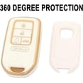 thumbnail image 4 of Key Fob Cover Compatible with Honda Accord Civic CRV Pilot Ridgeline Odyssey Passport Keychain Case Holder Protector,White, 4 of 6