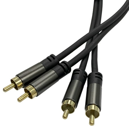Premium 2 Channel 3 Foot RCA Male to RCA Male Audio Cable for Amps Home Theater Digital and Analog Compatitble Cord