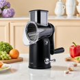 thumbnail image 2 of 5 in 1 Rotary Cheese Grater Vegetable Slicer with Handle - Upgraded Hand Crank Cheese Grater with Handle and Strong Suction Base, Multi-Purpose Slicer with 5 Well-Designed Blades (Black), 2 of 4