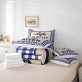 thumbnail image 6 of Homewish River House Twin Bedding Sets 7-Piece for Boys Girls,Retro Vintage Cabin Bedding Comforter Set Microfiber,Blue Plaid Grid Breathable Sheet Sets,Ultra Soft Home Decor,Reversible, 6 of 8