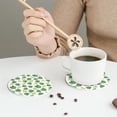 thumbnail image 6 of Pofeuu Frogs And Tropical Leaves Print Leather Coasters Set of 6, Round Cups Mugs Mat Pad for Home Kitchen Heat Resistant Drink Coasters,Round Shape, 6 of 7