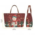 thumbnail image 5 of ZUXONGSY Christmas Snowman Snowflake Print Top Handle Bag with Lightweight Cosmetic Bags Wallet for Women PU Leather Top Handle Satchel Set with Multifunctional Travel Toiletry Bag Card Holder, 5 of 5
