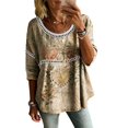thumbnail image 4 of Long Sleeve Shirts for Women 2026 Spring Work Casual Loose Fit Satin V Neck Short Sleeve Shirts Blouse Outfit Tops, 4 of 5