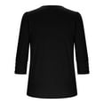 thumbnail image 6 of ClodeEU 3/4 Length Sleeve Crewneck T Shirts For Womens, Dressy Casual Loose Shirts Black,Womens Plus M, 6 of 9