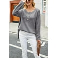 thumbnail image 2 of Contrast Half Button Down Sweater Gray X-Large, 2 of 4