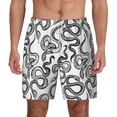 thumbnail image 2 of Picia Hand Drawn Snake pattern Mens Swim Trunks with Compression Liner Stretch Beach Shorts Quick Dry with Zipper Pockets No-Chafing Board Shorts-X-Large, 2 of 9